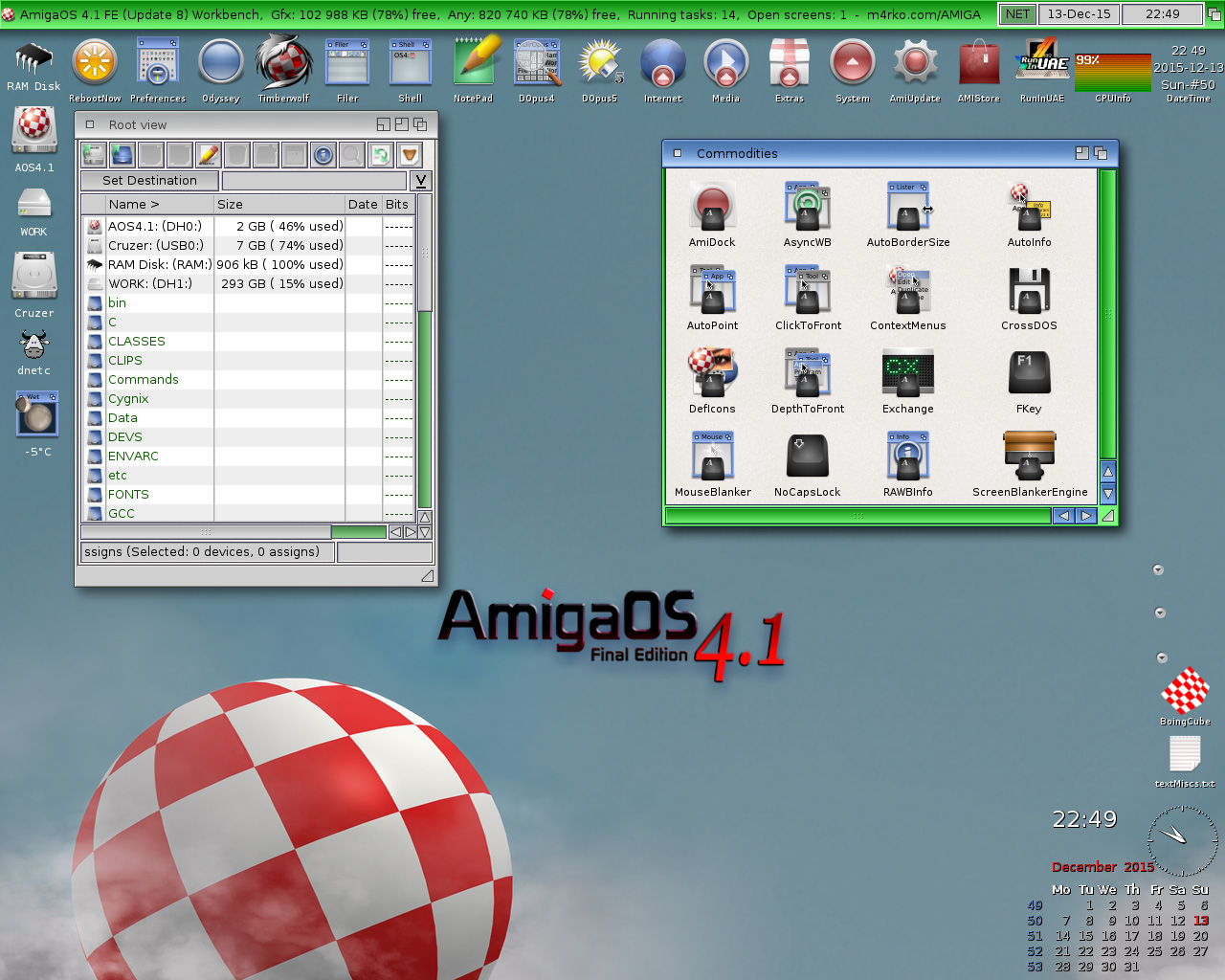 Blue green Workbench-AmigaOS 4.1 FE-Update 8